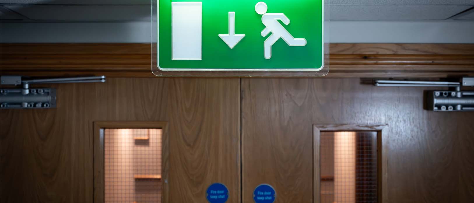 Logic Fire & Security fire door exit signage