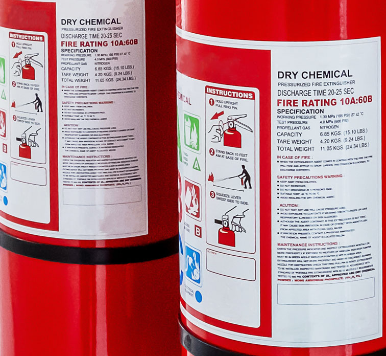 Logic Fire & Security fire extinguisher labels